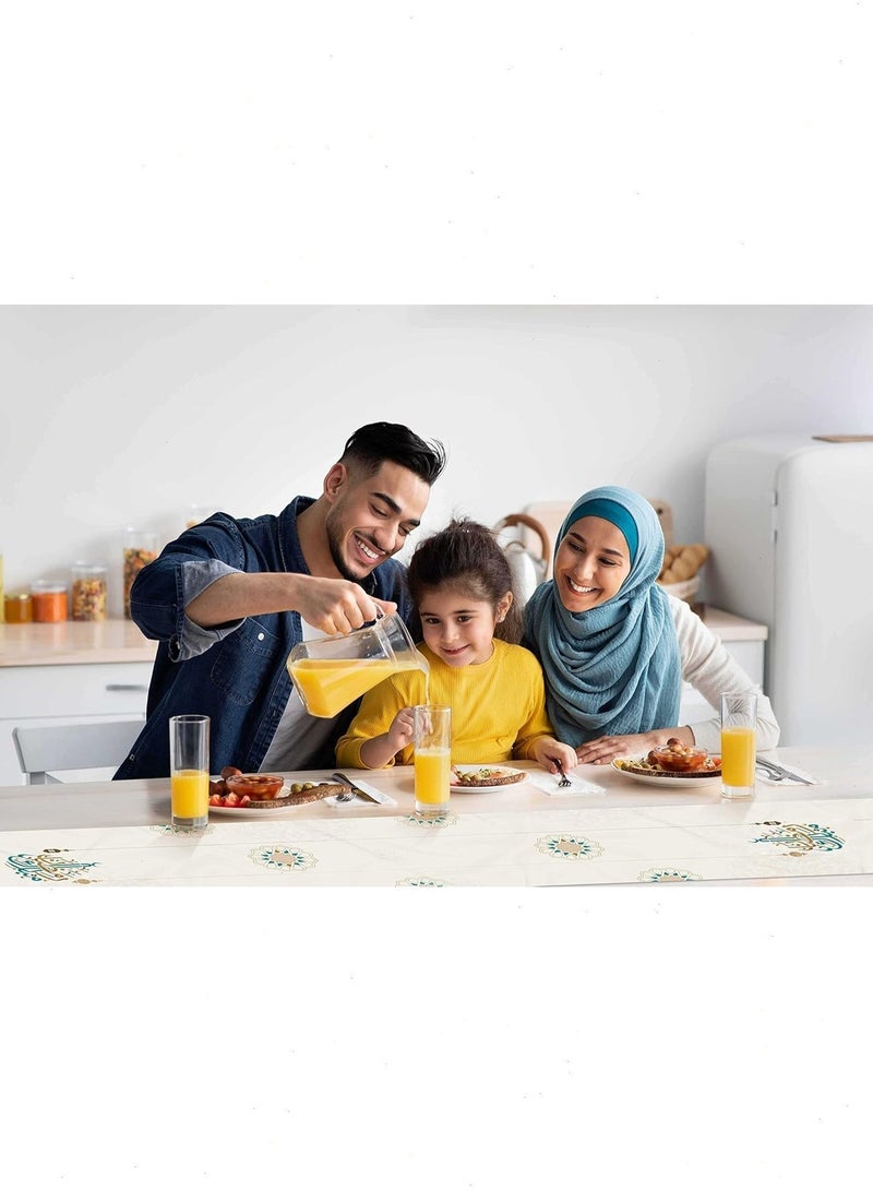 5-Piece Ramadan Decorations Set - 1 table runner + 4 cushion covers, perfect for dining table decor, holiday gifts, and living room accents. - Image 5